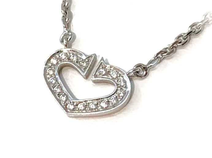 カルティエ買取 Cハート ダイヤネックレス